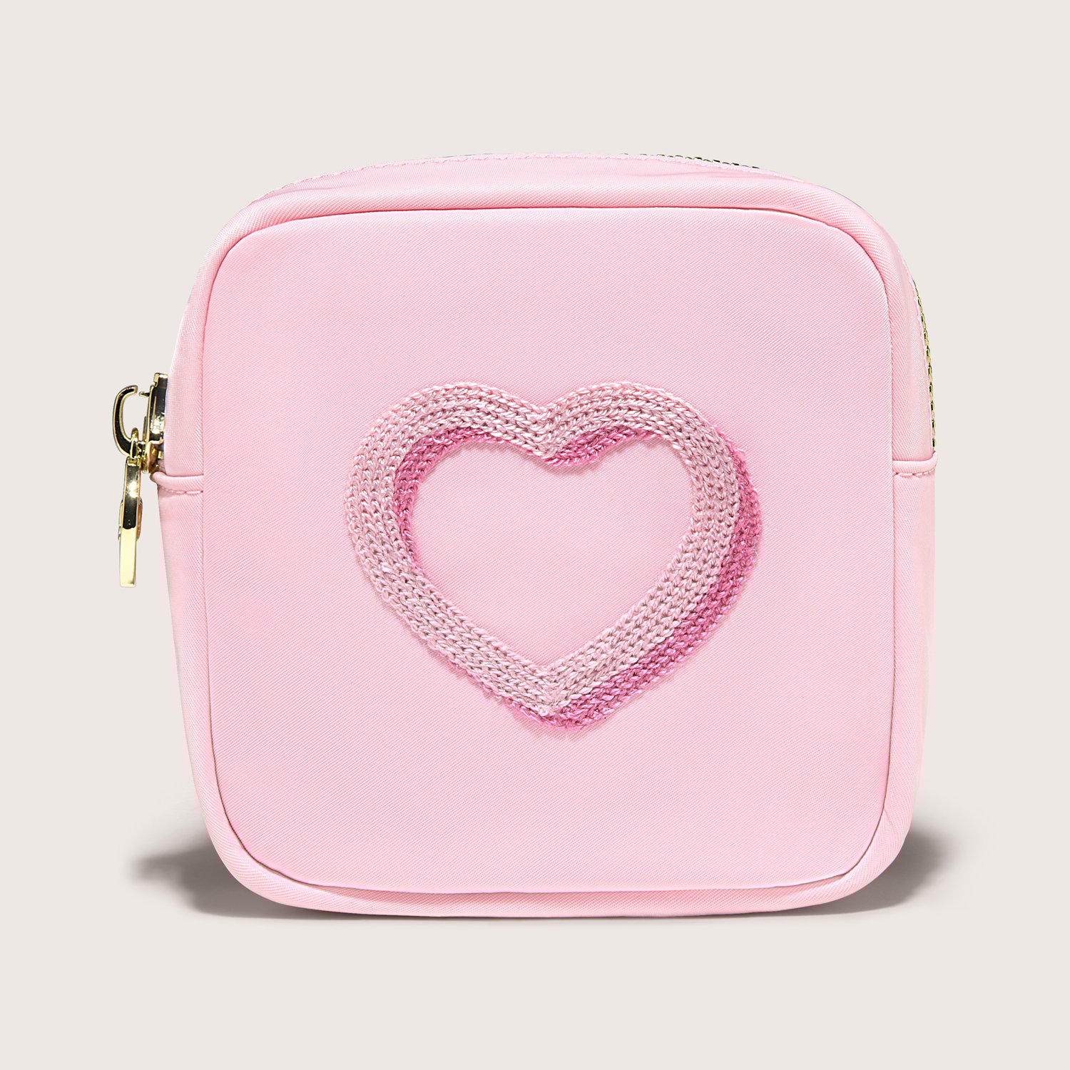 Heart Embroidered Mini Pouch