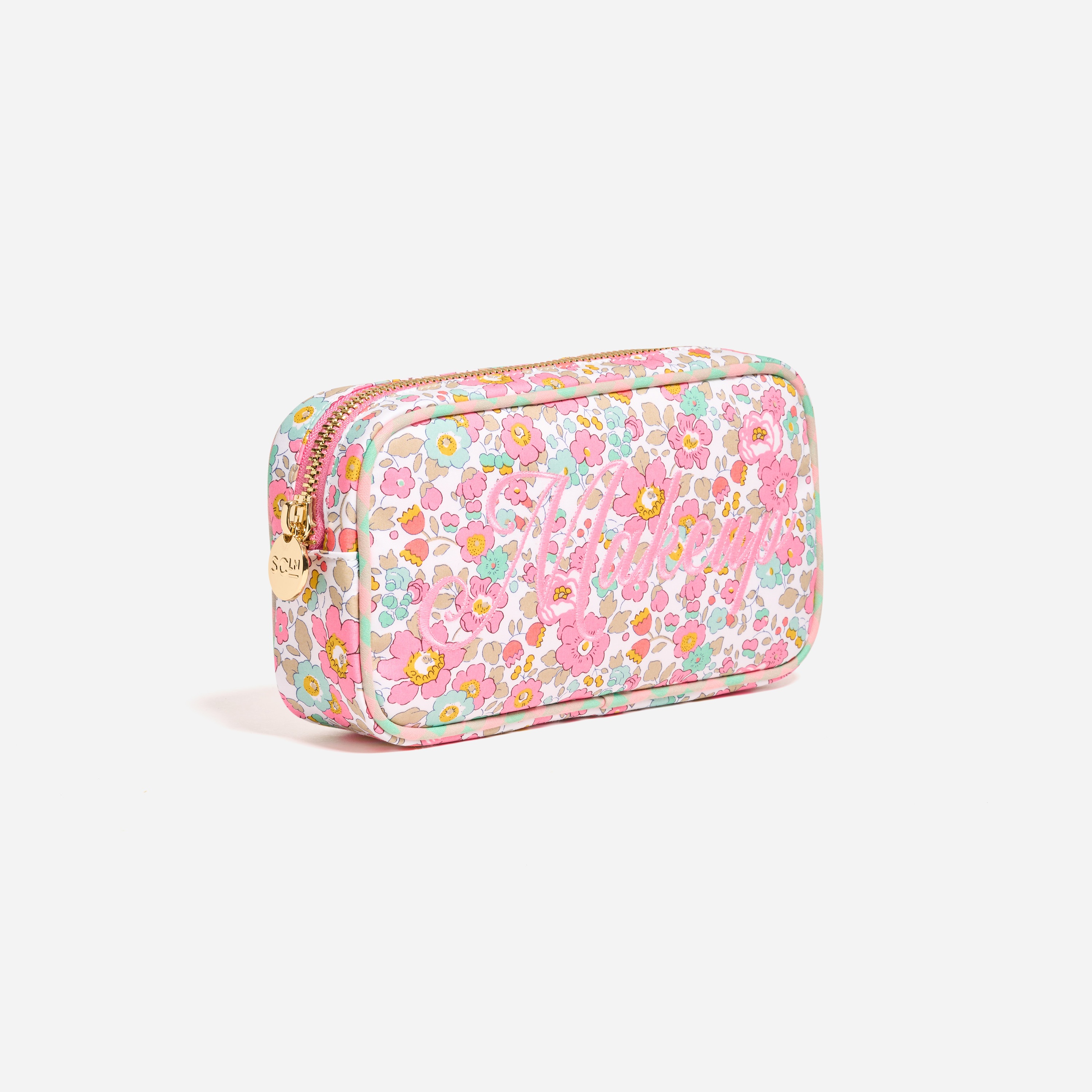 Makeup Embroidered Small Pouch Made with Liberty Fabric