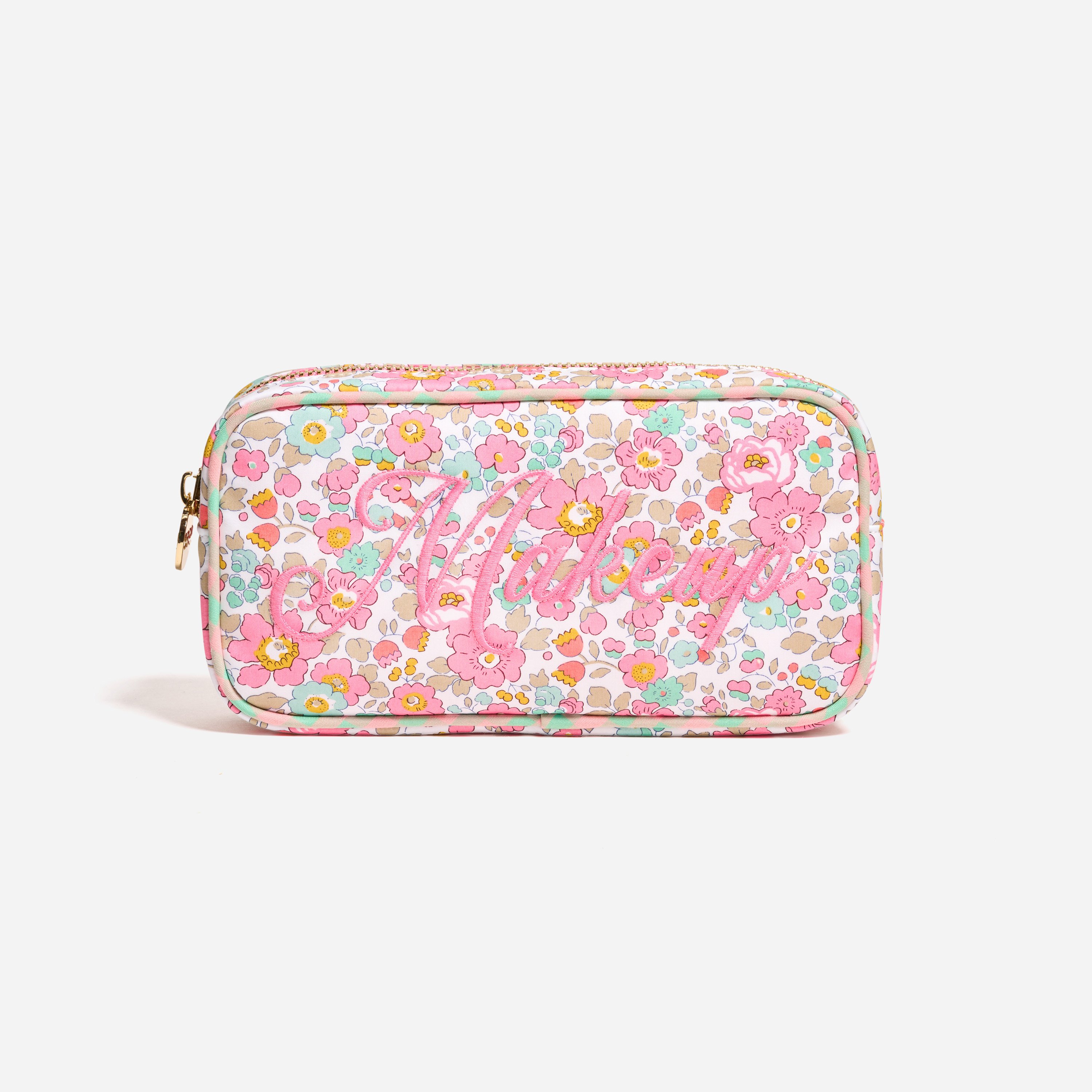 Makeup Embroidered Small Pouch Made with Liberty Fabric