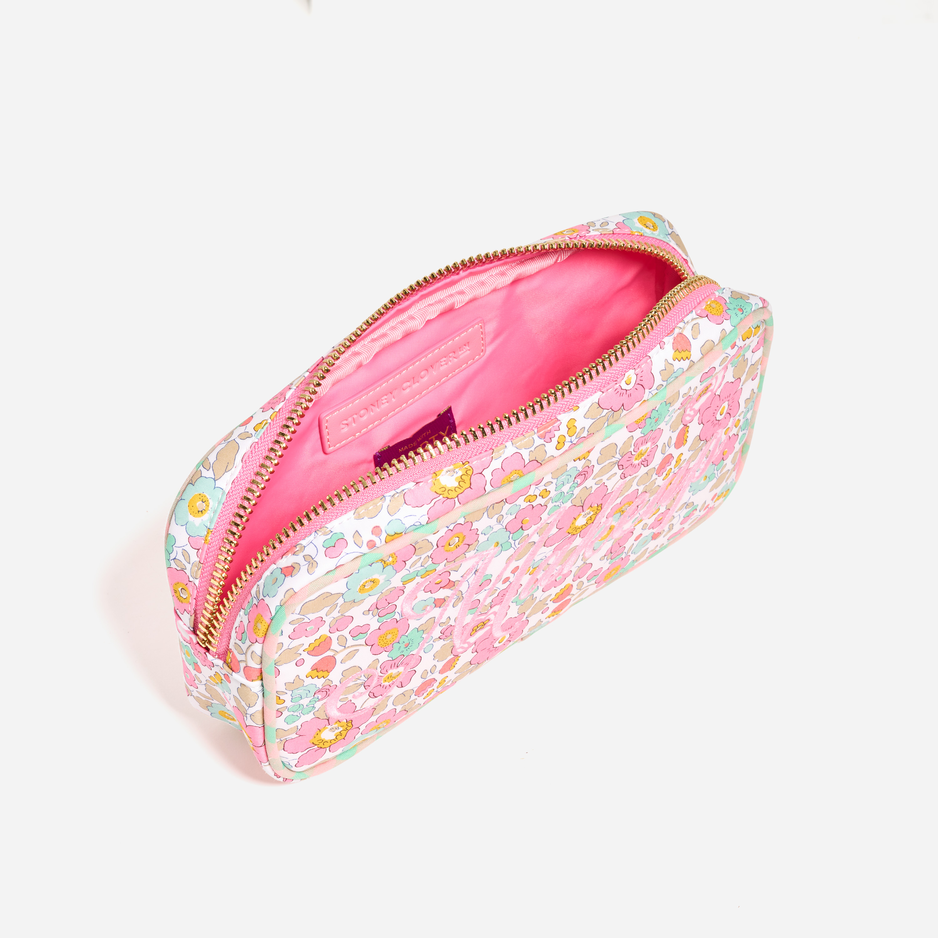 Makeup Embroidered Small Pouch Made with Liberty Fabric