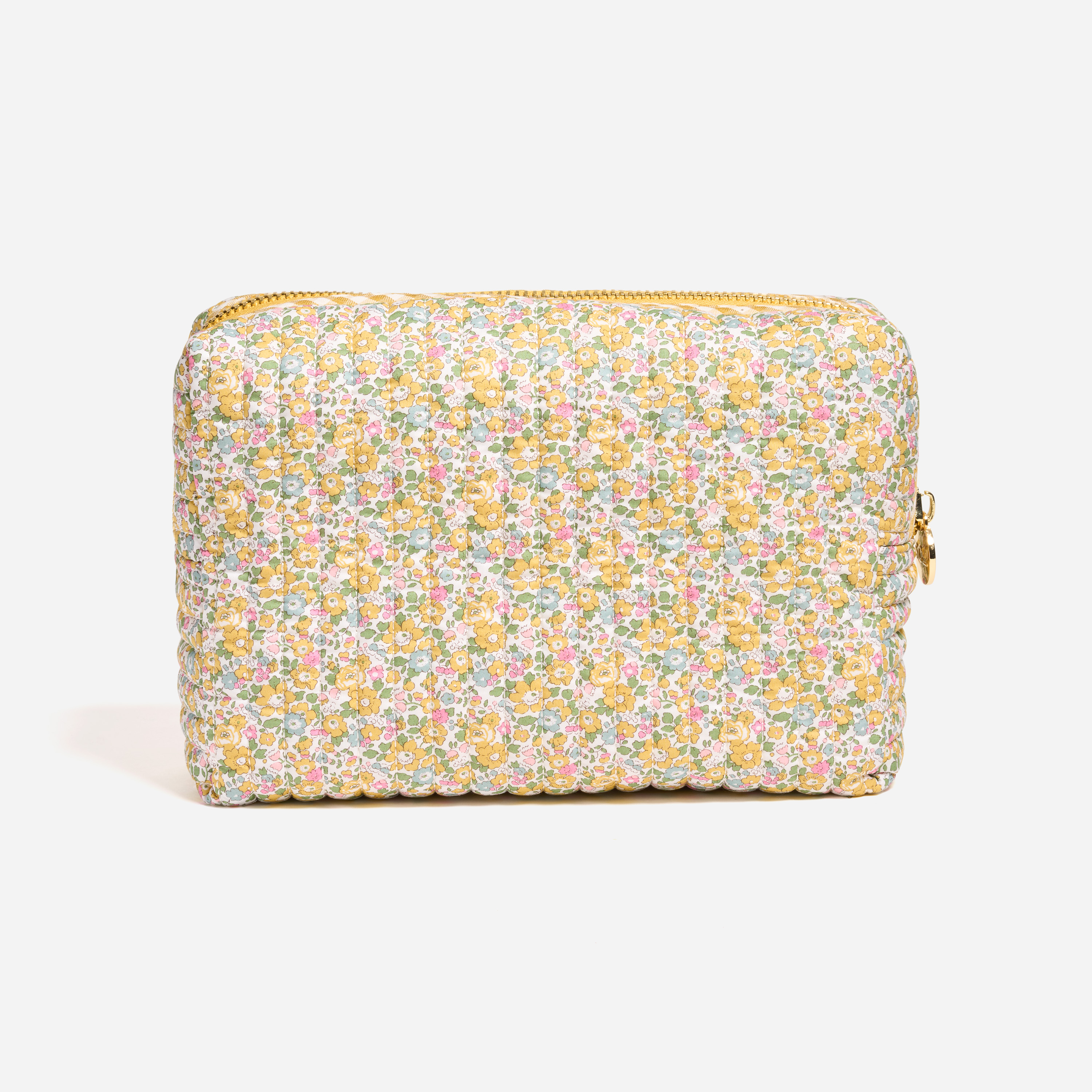 Travel Embroidered Large Pouch Made with Liberty Fabric