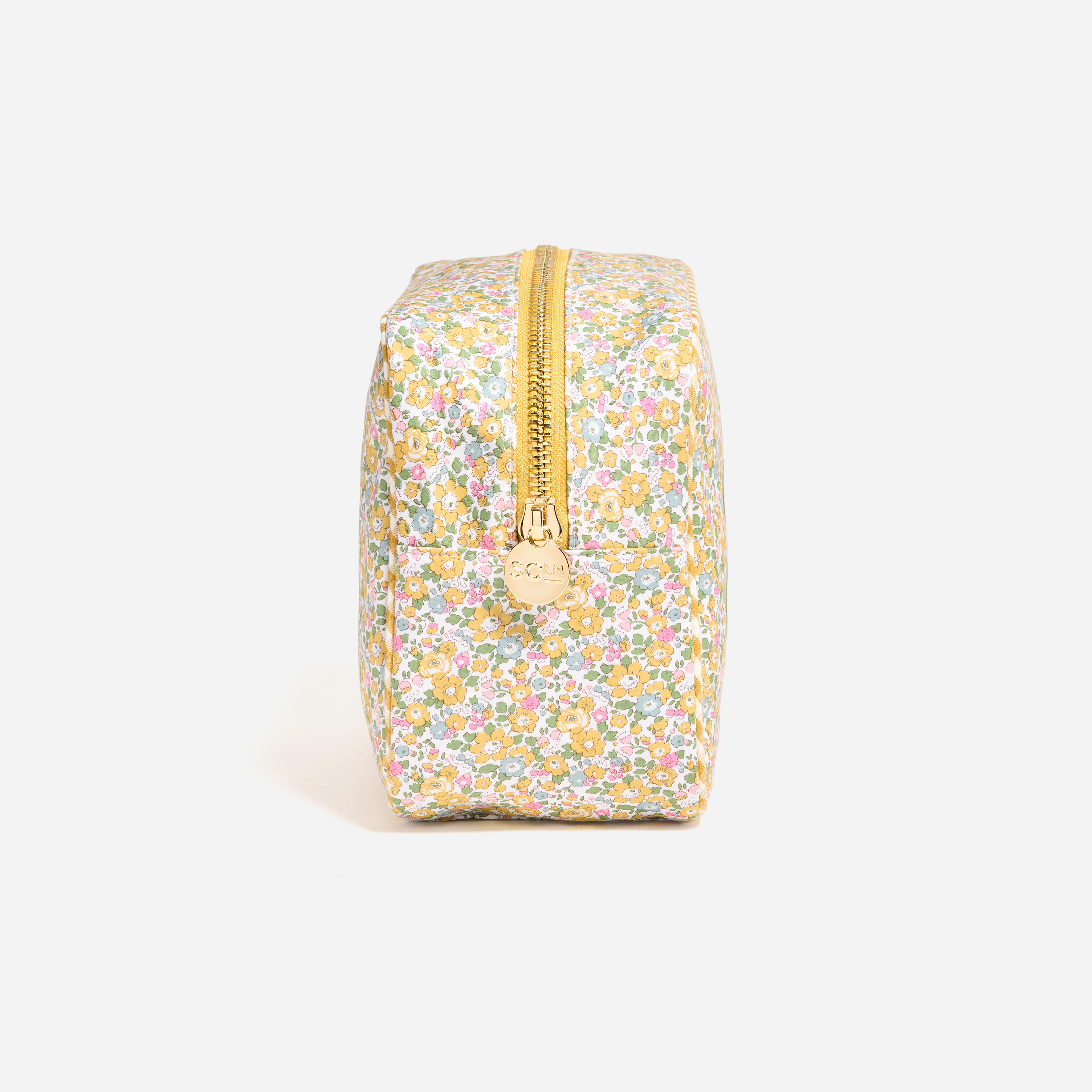 Travel Embroidered Large Pouch Made with Liberty Fabric