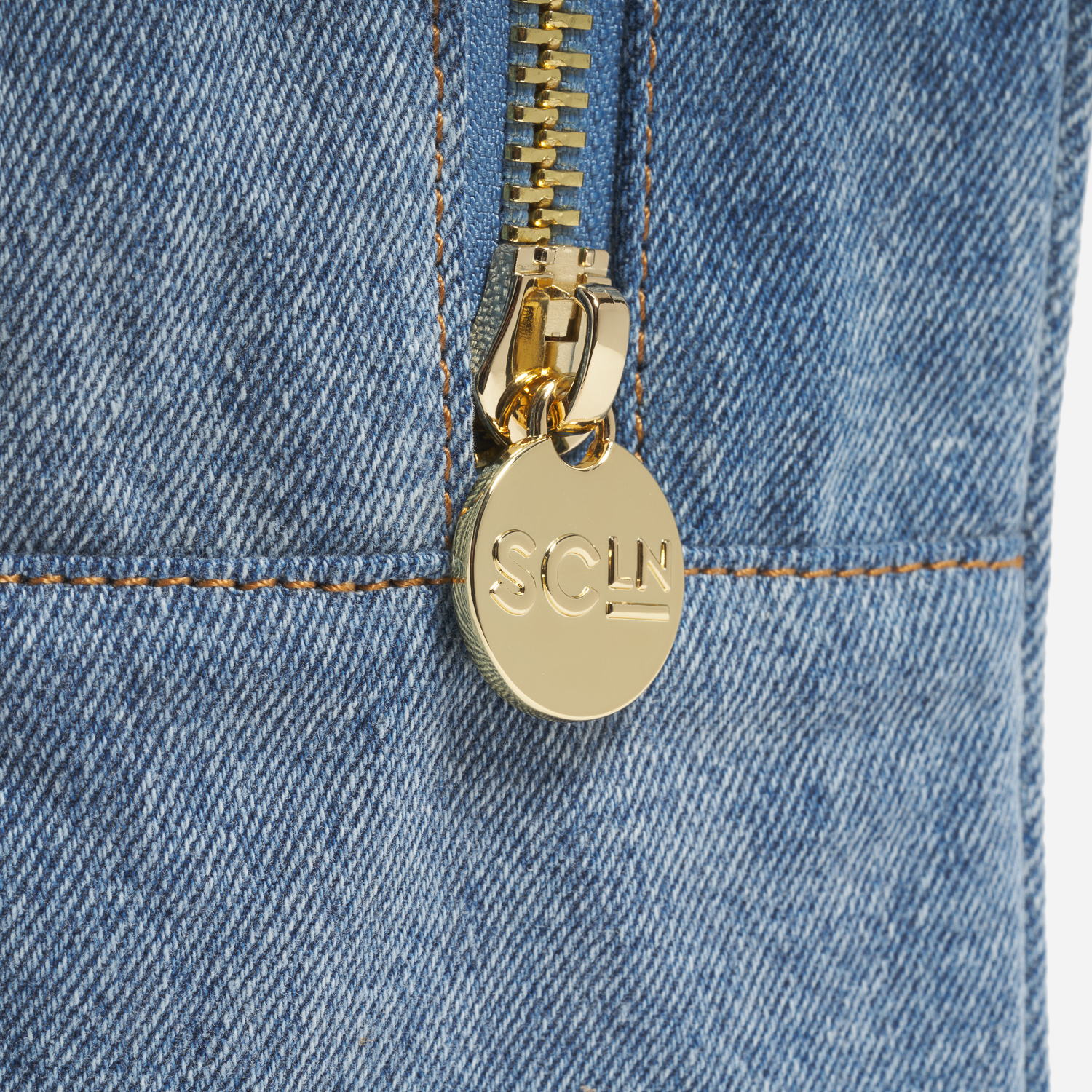 Large Denim Pouch with Pockets