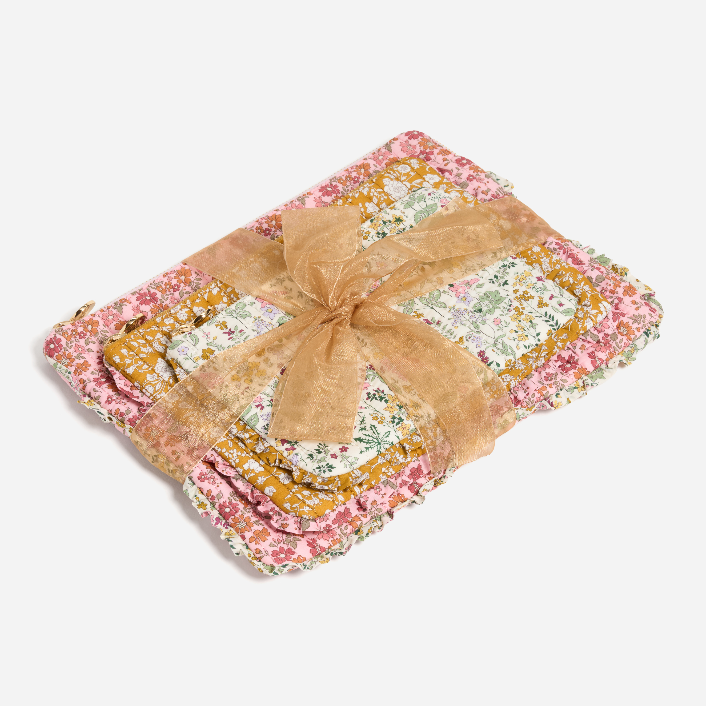 Flat Pouch Set Made with Liberty Fabric