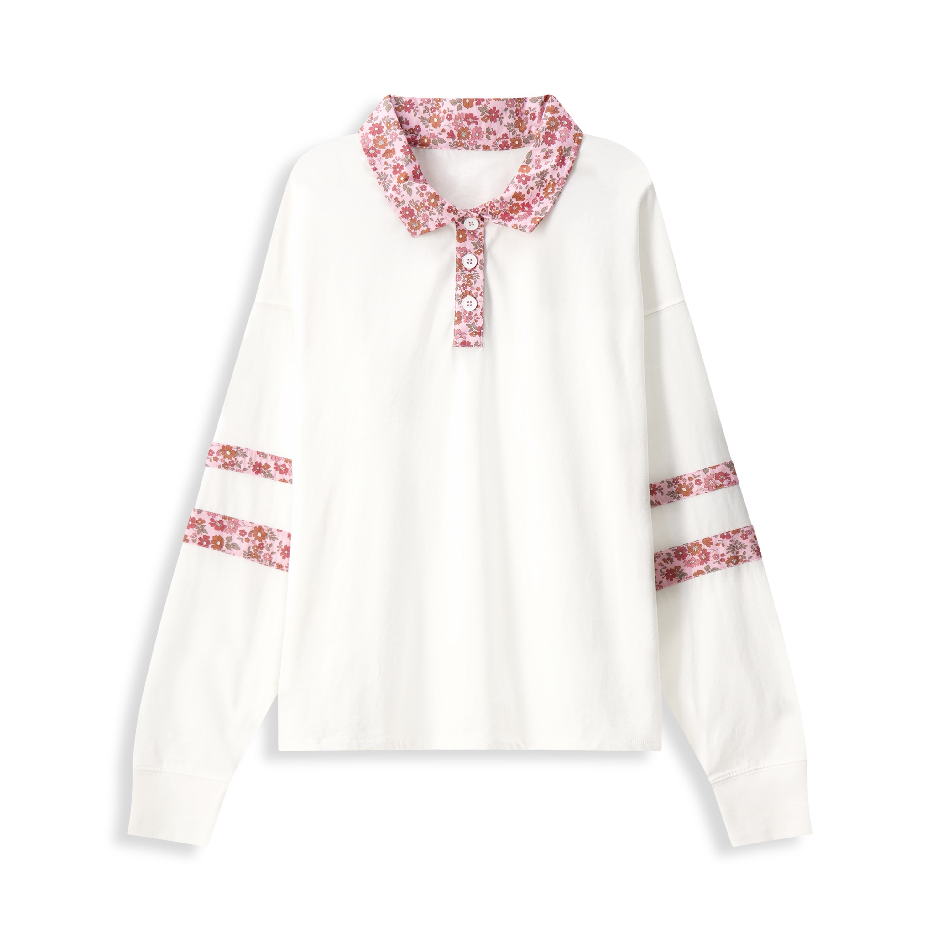 The Essential Jersey Stripe Polo with Floral Print