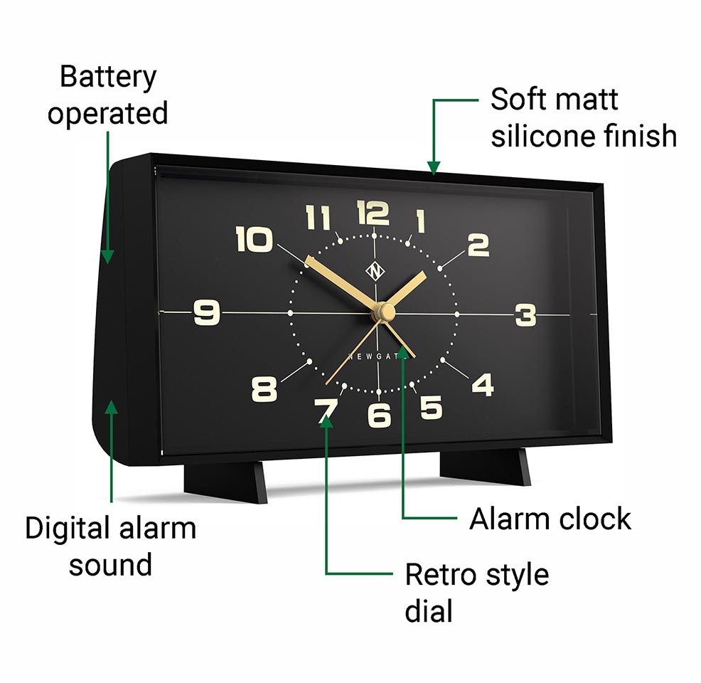 Wideboy Alarm Clock Matte Silicone Finish & Acrylic Lens