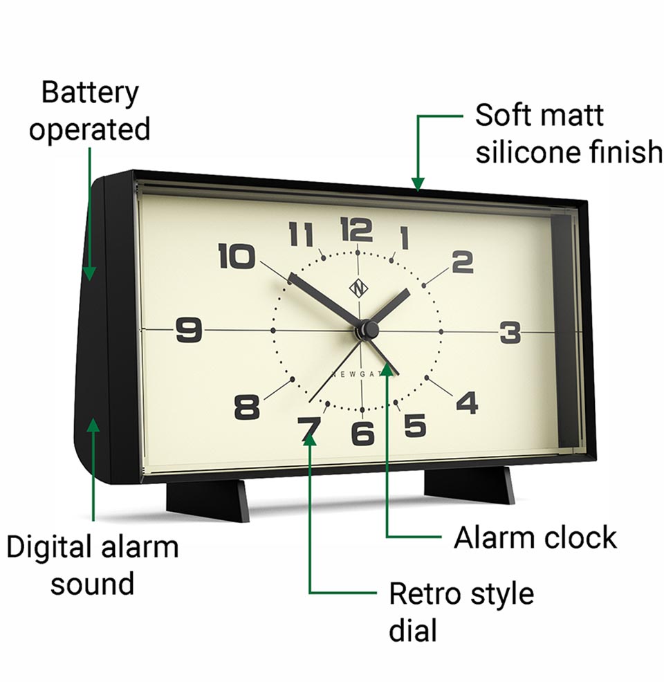Wideboy Alarm Clock Matte Silicone Finish & Acrylic Lens