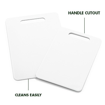 Wholesale 2 Piece Plastic Cutting Board Set- 2 Assortments WHITE GREEN