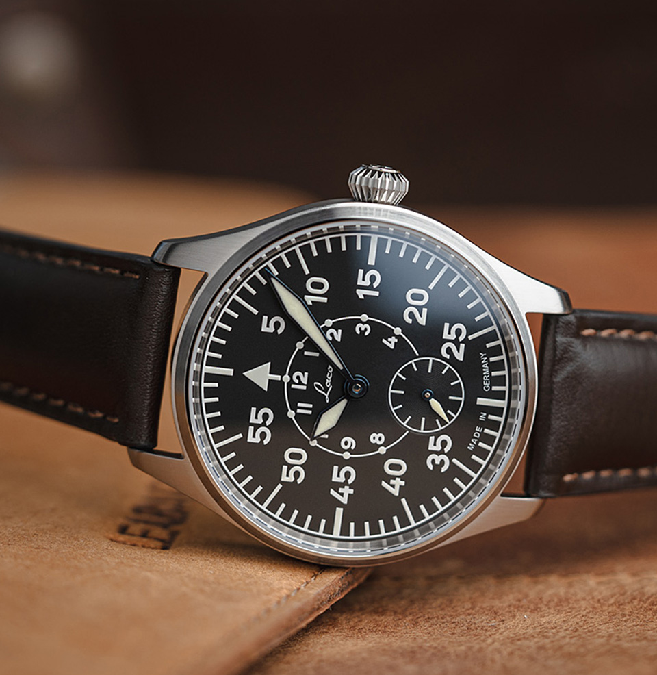 Ulm and Würzburg 39 Matte-Black Type B Flieger Dial