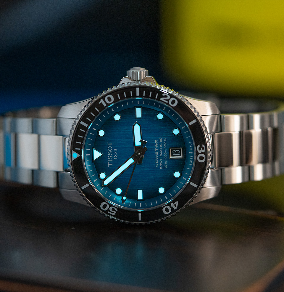 Seastar 1000 Powermatic 80 40mm Lumed Dial, Hands, and Bezel Pip
