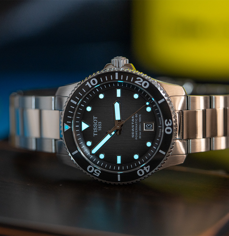 Seastar 1000 Powermatic 80 40mm Lumed Dial, Hands, and Bezel Pip