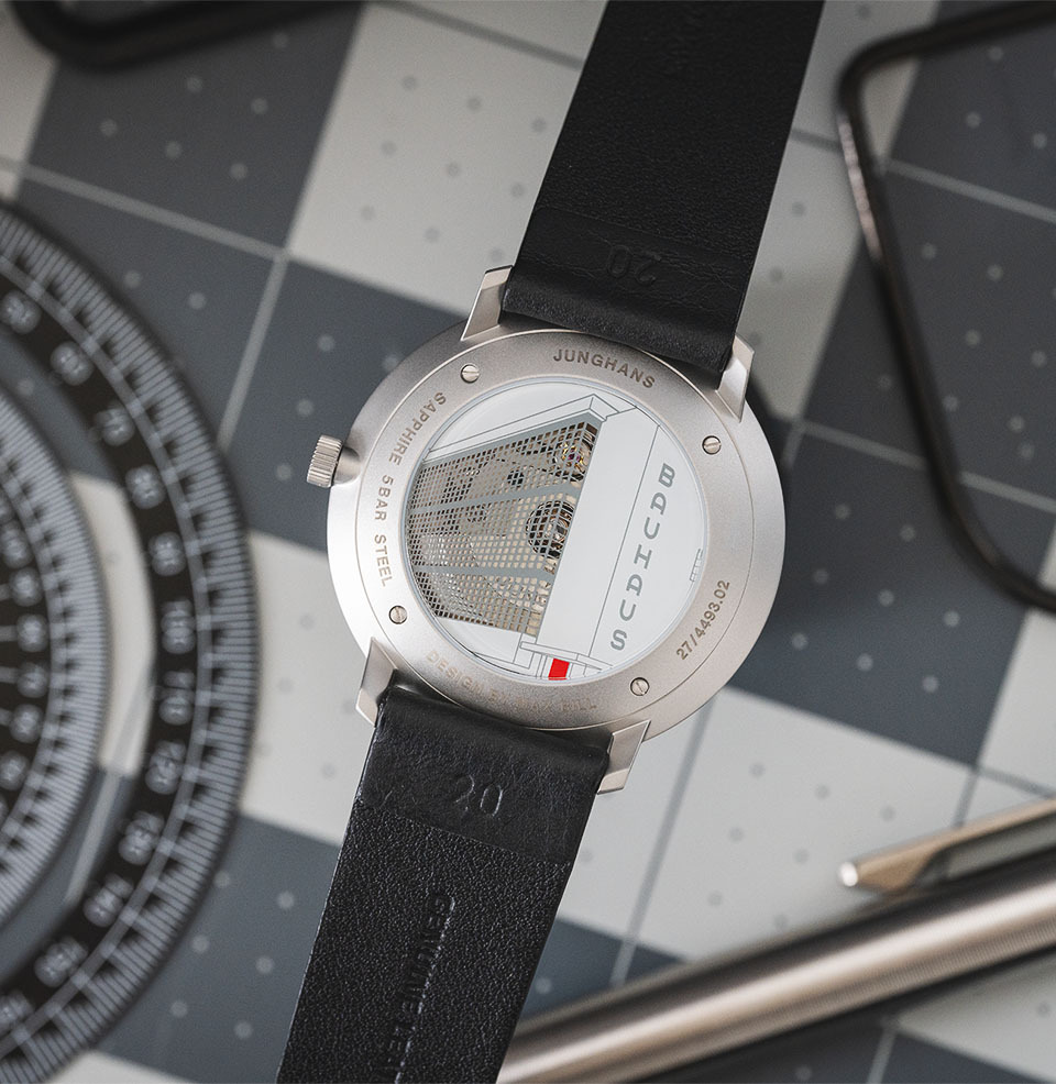 Max Bill Regulator Bauhaus Unique Exhibition Caseback