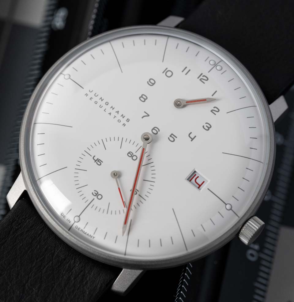 Max Bill Regulator Bauhaus Red Dial Accents