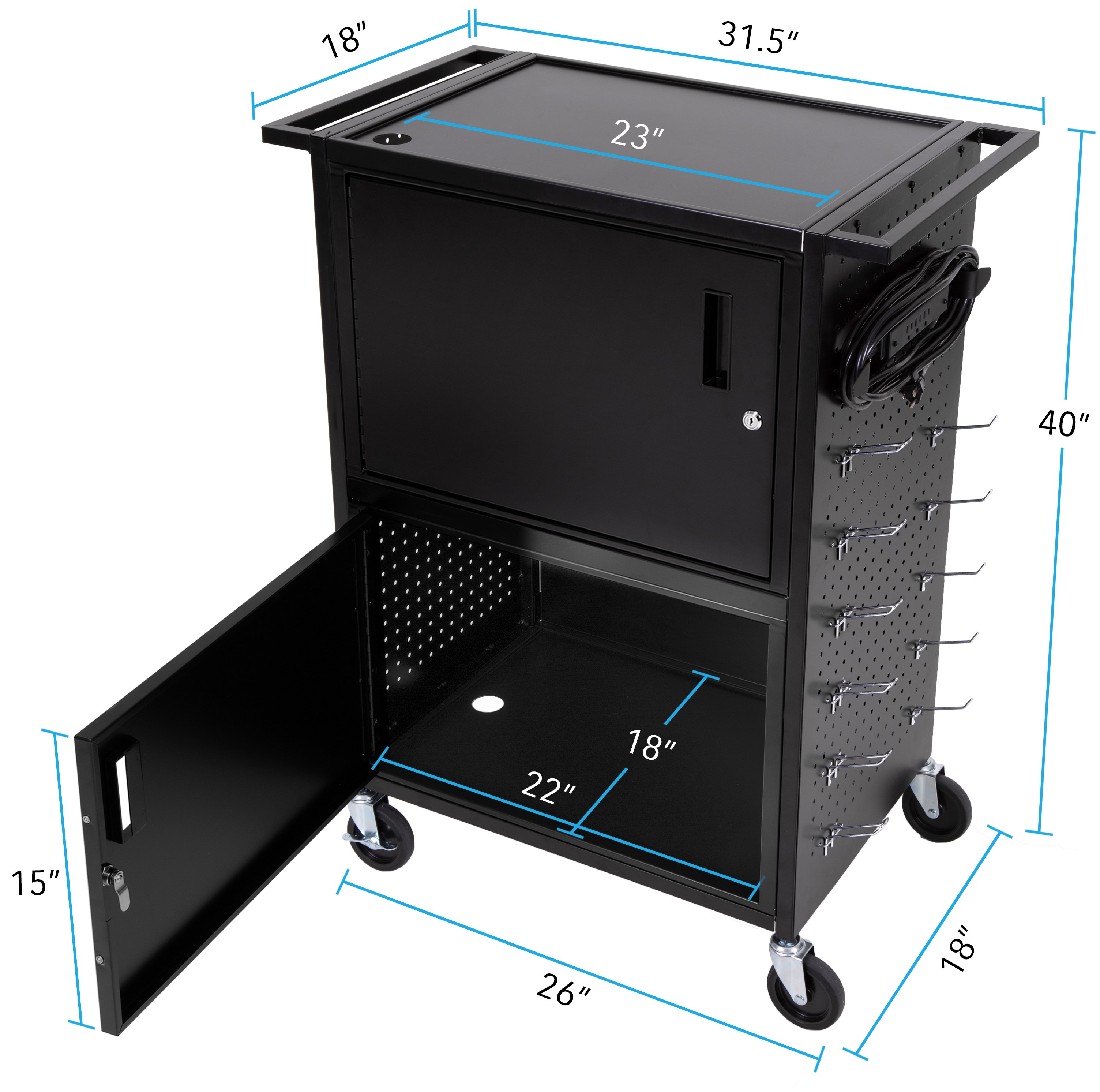 Customizable AV Cart with Dual Cabinets | Stellar Cart by Stand Steady ...