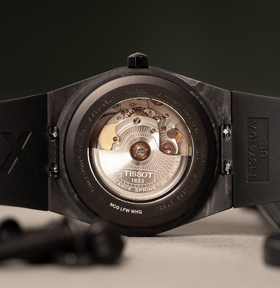 PRX POWERMATIC 80 40MM CARBON Display caseback