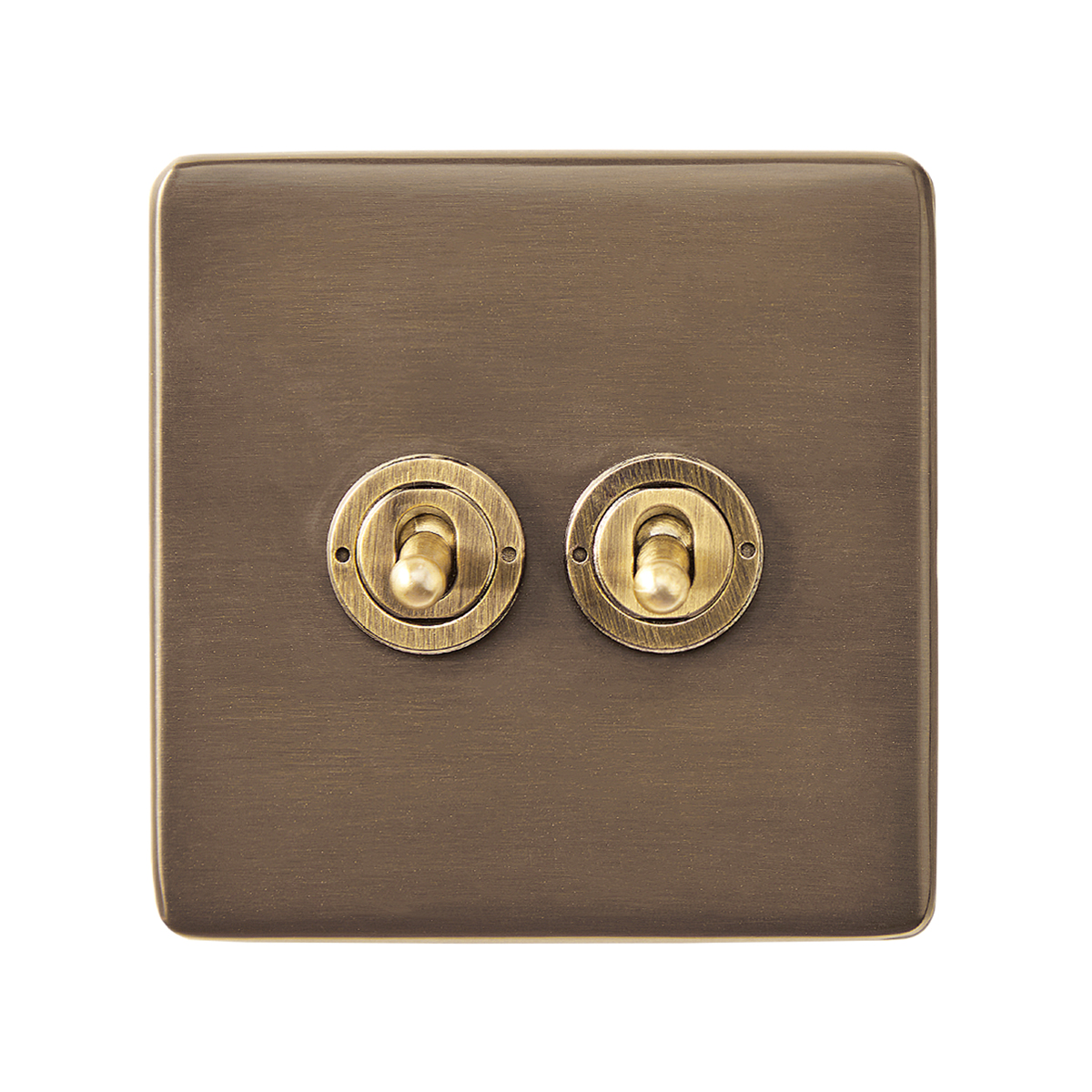 Two gang intermediate Florence toggle switch in bronze