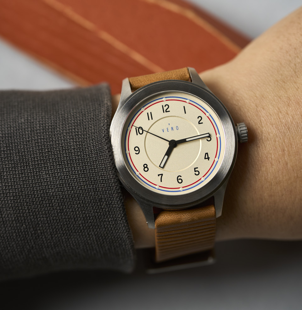 Meridian Manual Wind Rally 38mm on a 5.75” wrist