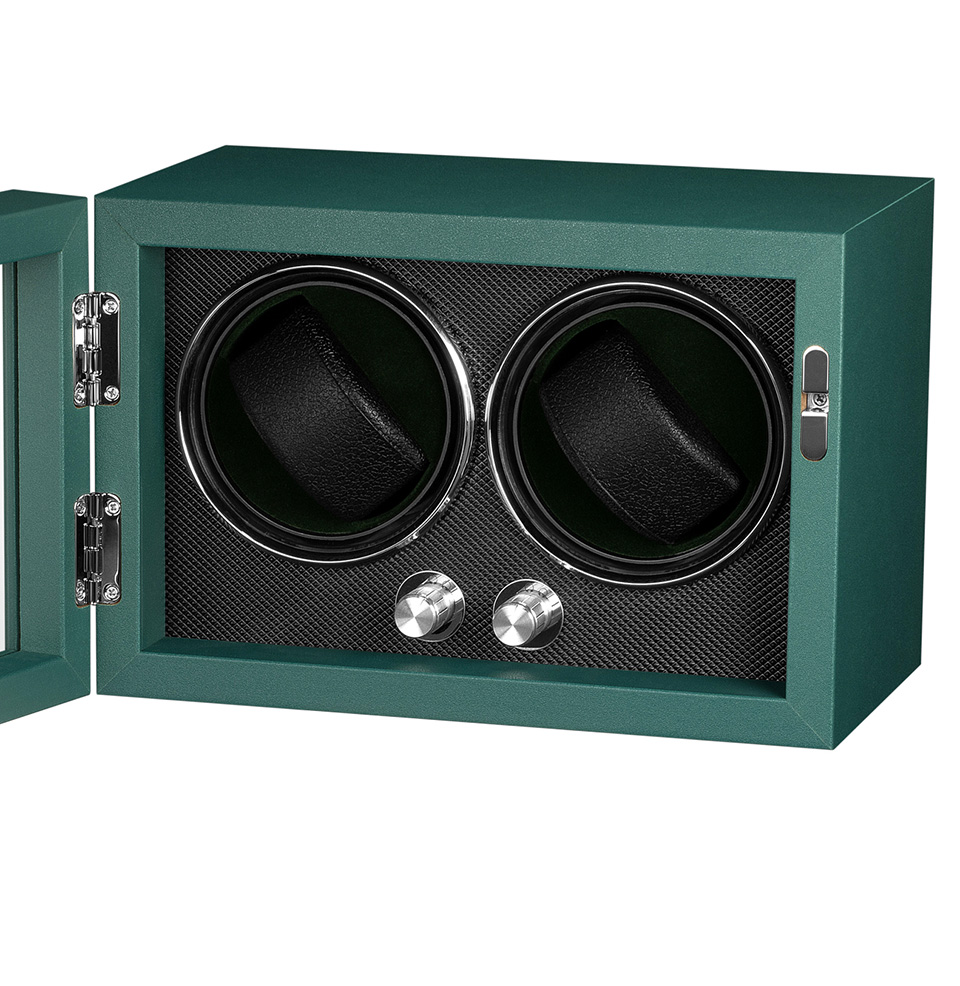 Guardian Dual Slot Watch Winder Hinged door protecting your valuables inside