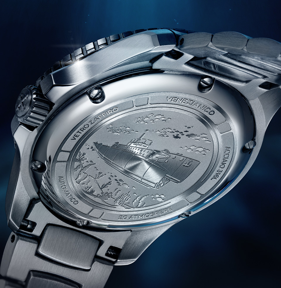 Nereide 39 Stone Dials Caseback design