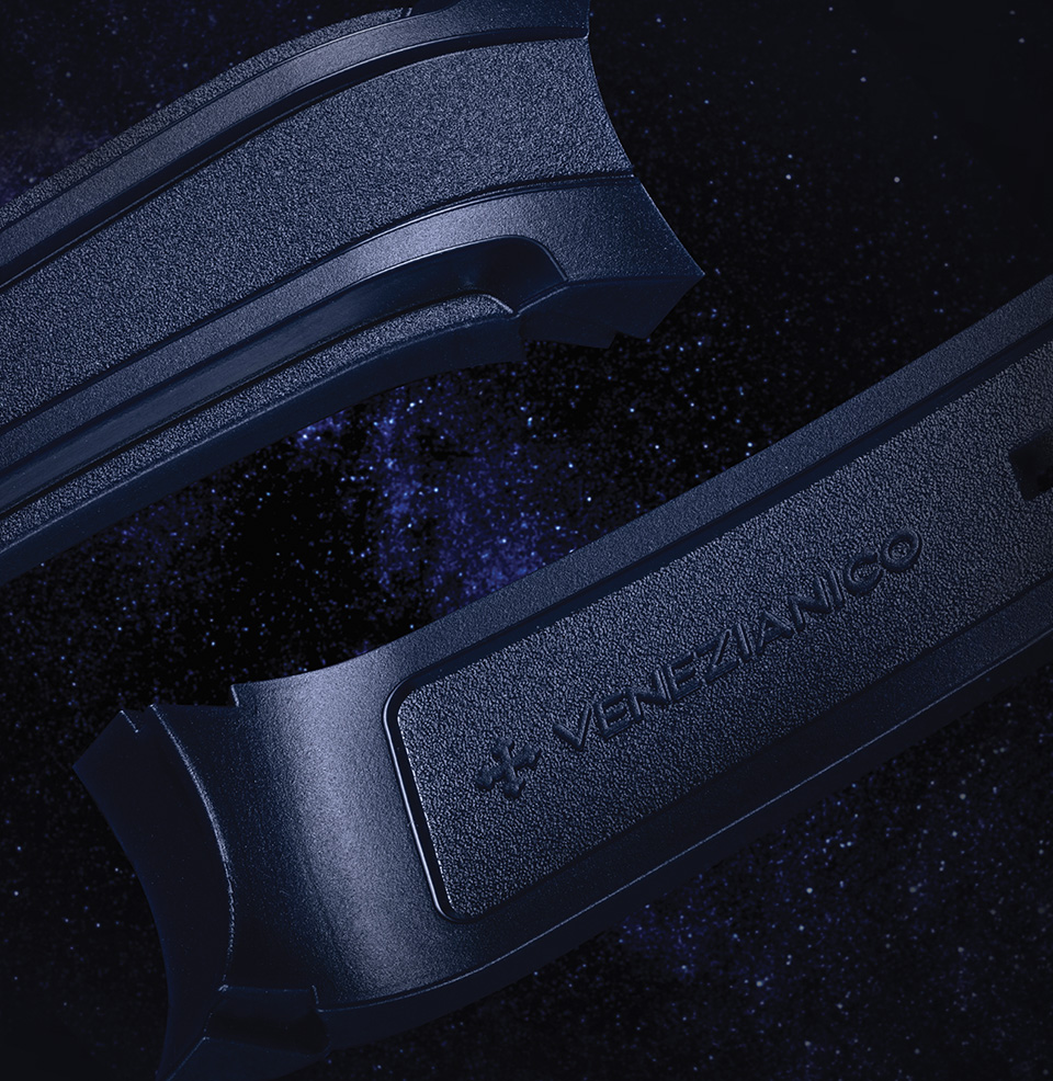 Nereide 42 Stone Dials Blue Rubber Strap