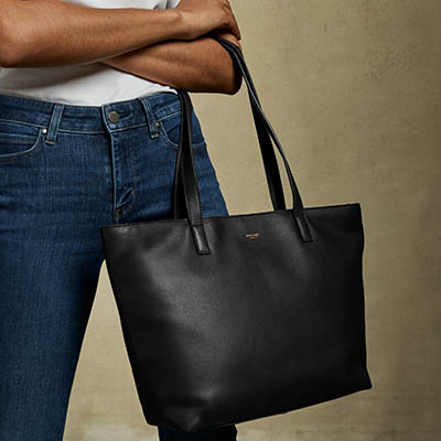 KNOMO Maddox Leather Laptop Tote Bag - 15" Feature Square Image 2 |knomo.com