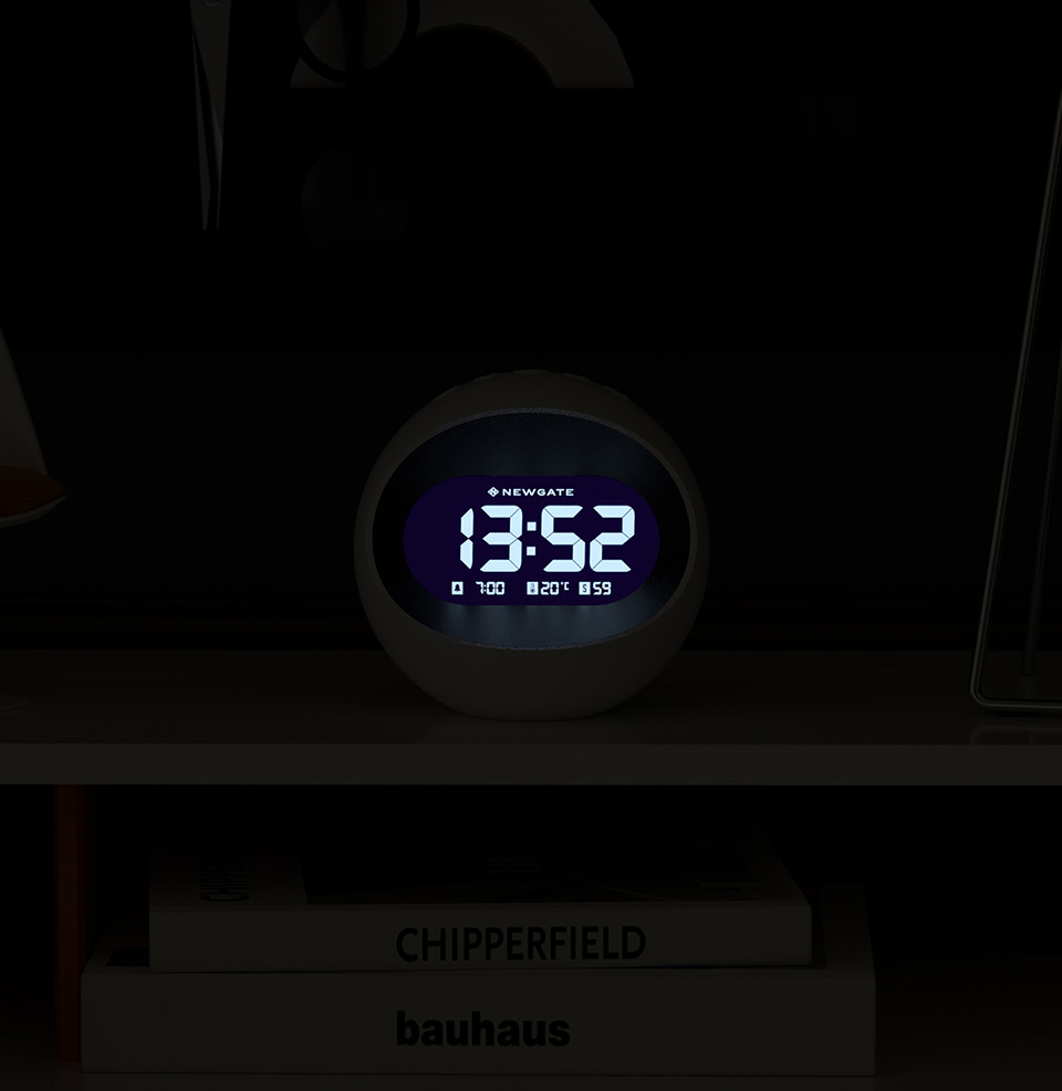 Digital Centre of the Earth LCD Alarm Clock White Backlight