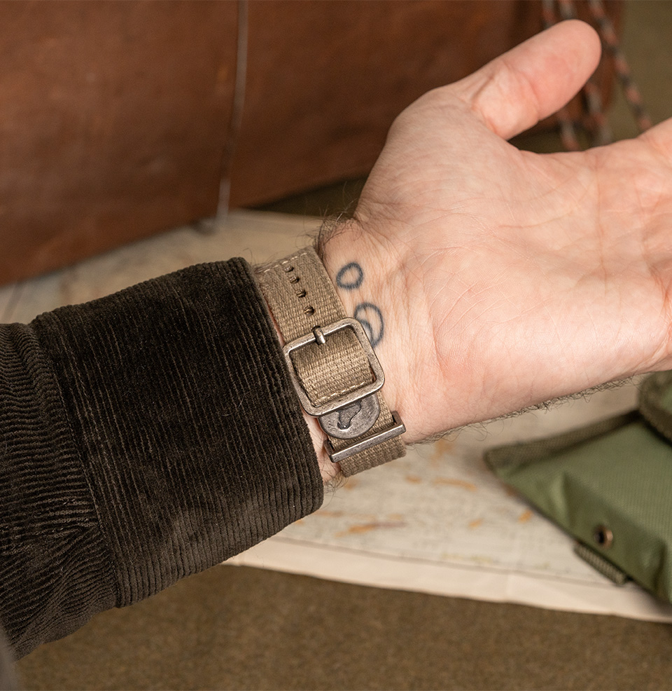 Vintage Military 2-Piece Straps Large Buckle