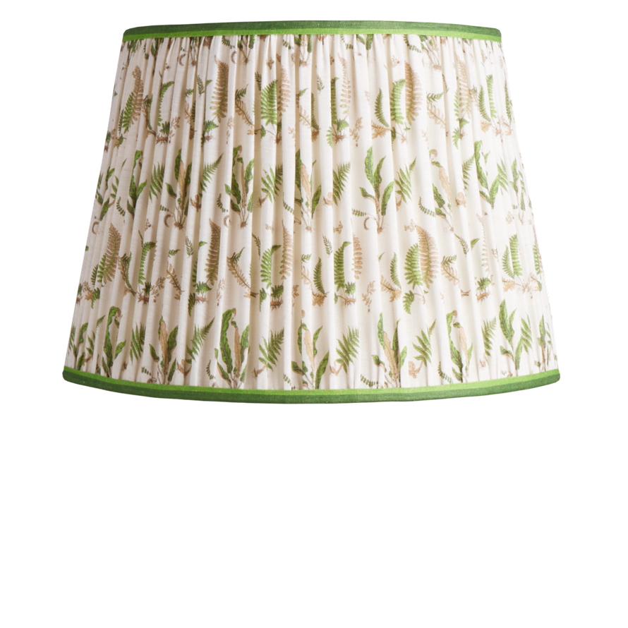 40cm straight empire shade in emerald Ferns linen by GP & J Baker