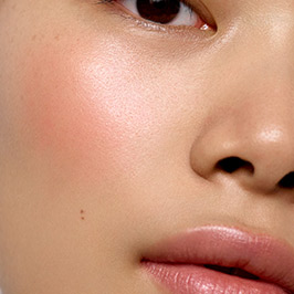Light model wearing Hydrangea Cream Cheek