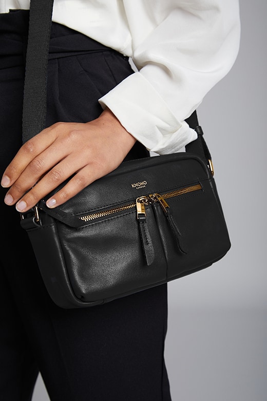 KNOMO Brook Leather Cross-Body Product Feature Rectangle Image 2 |knomo.com