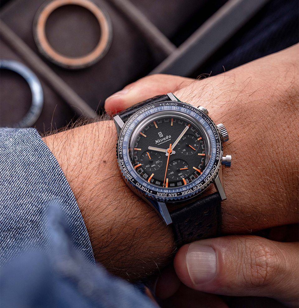 Chronoking Mecaquartz Interchangeable Bezel Dual-Tone Blue Bezel