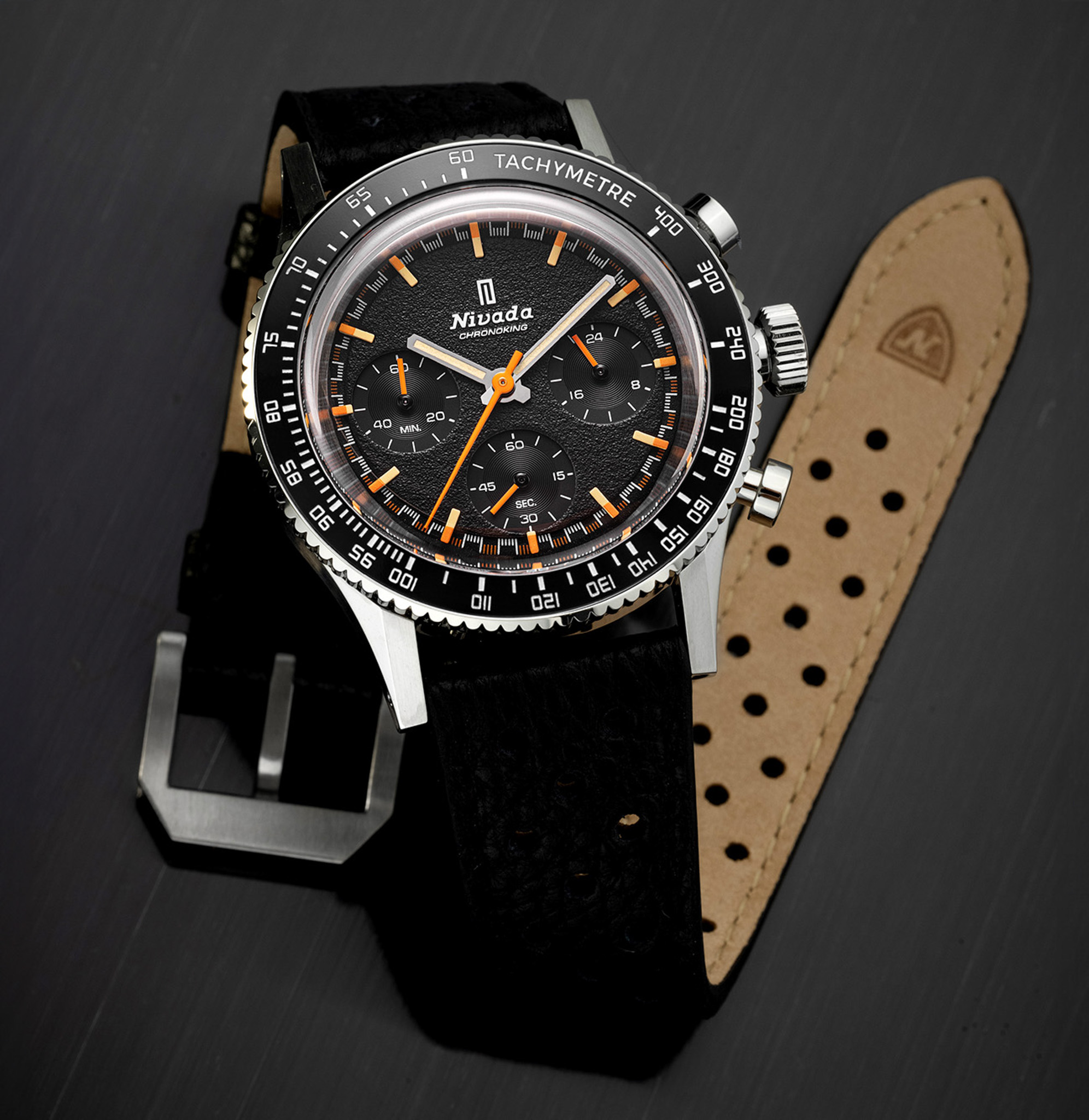 Nivada Grenchen Chronoking Mecaquartz Interchangeable Bezel Watch