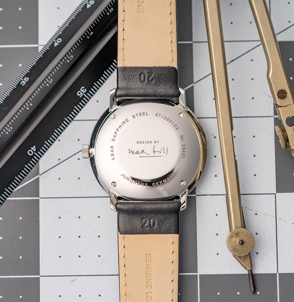 Max Bill Automatic J800.1 / ETA 2824-1 movement inside