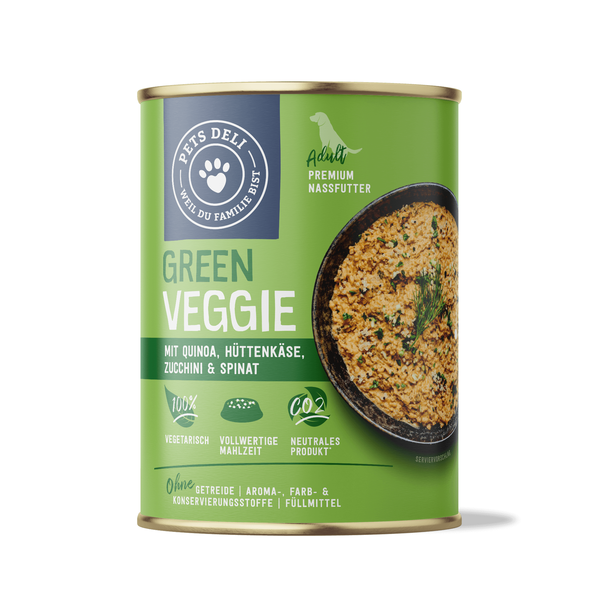 tests-Pets Deli "Green Veggie" Quinoa mit Hüttenkäse, Zucchini und Spinat-Bild
