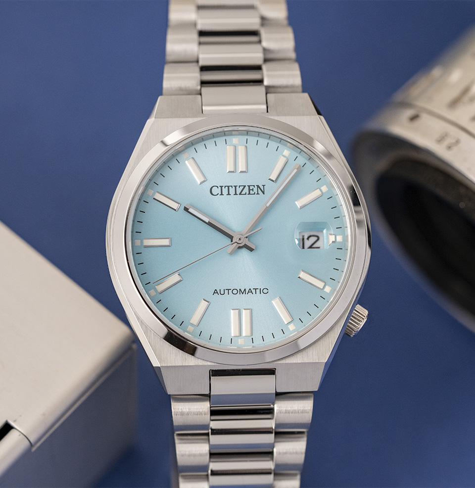 Tsuyosa 37mm A Sunburst Ice Blue Dial