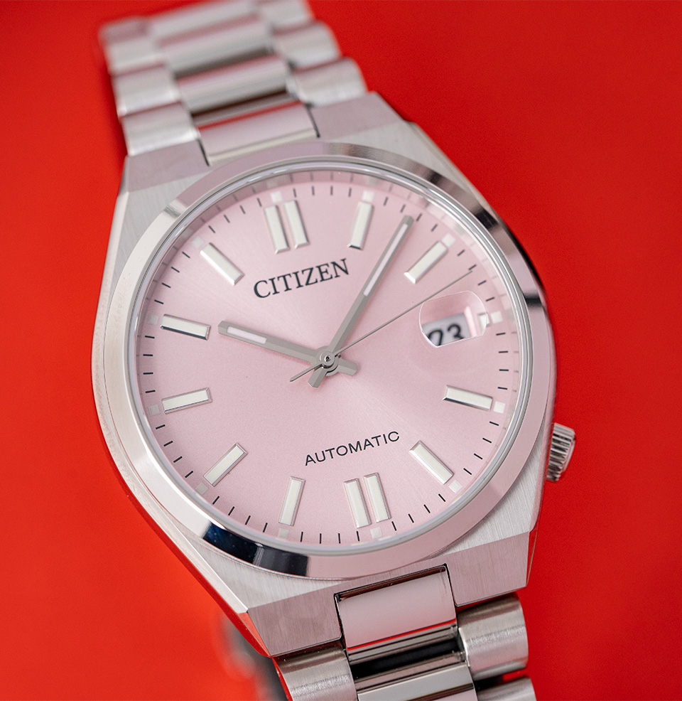 Tsuyosa 37mm Pink Sunburst dial