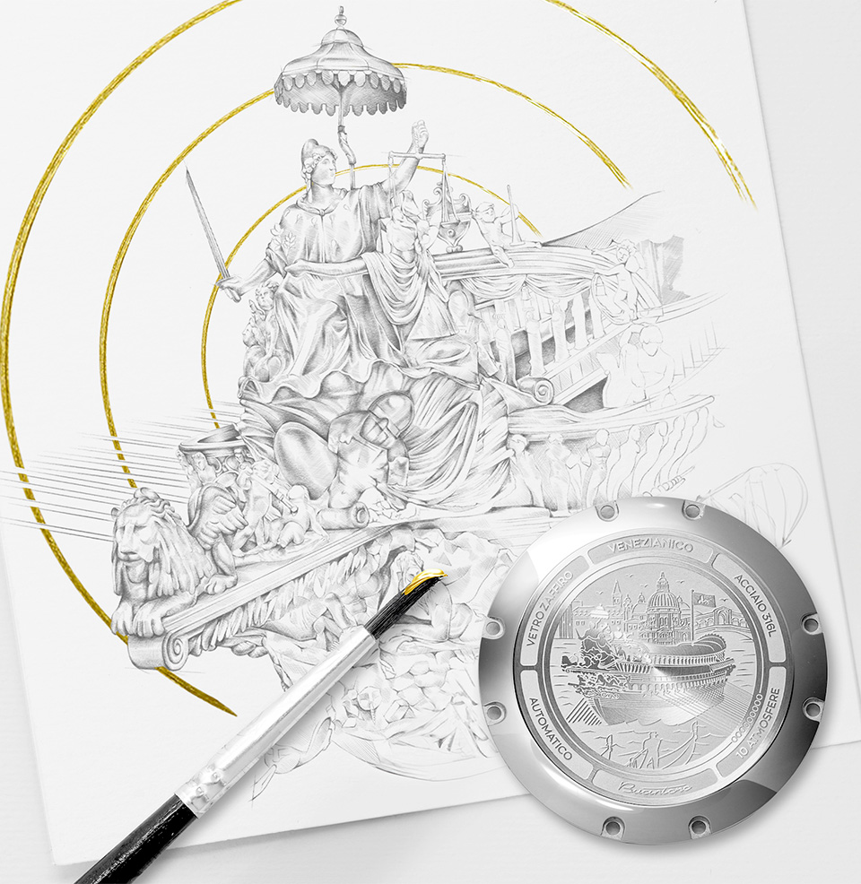 Bucintoro 42 Intricate Details on the caseback