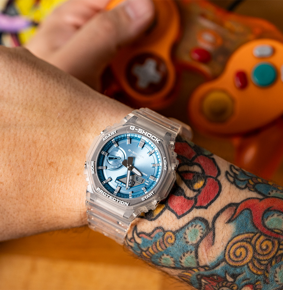 Bright Metallic GA2100BM 45.4mm on a 7.5