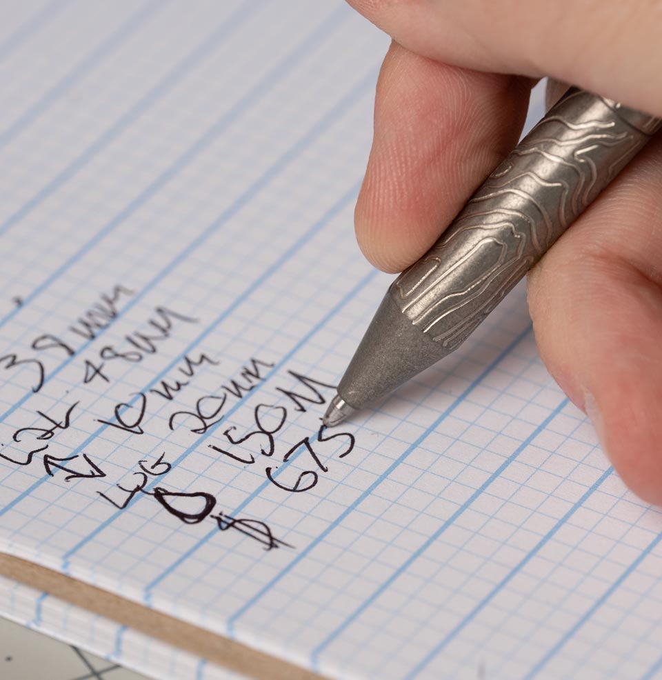 CountyComm MaxMadCo Design Gen 2 Titanium Bolt Action Pen German-made Schmidt 9000M refill