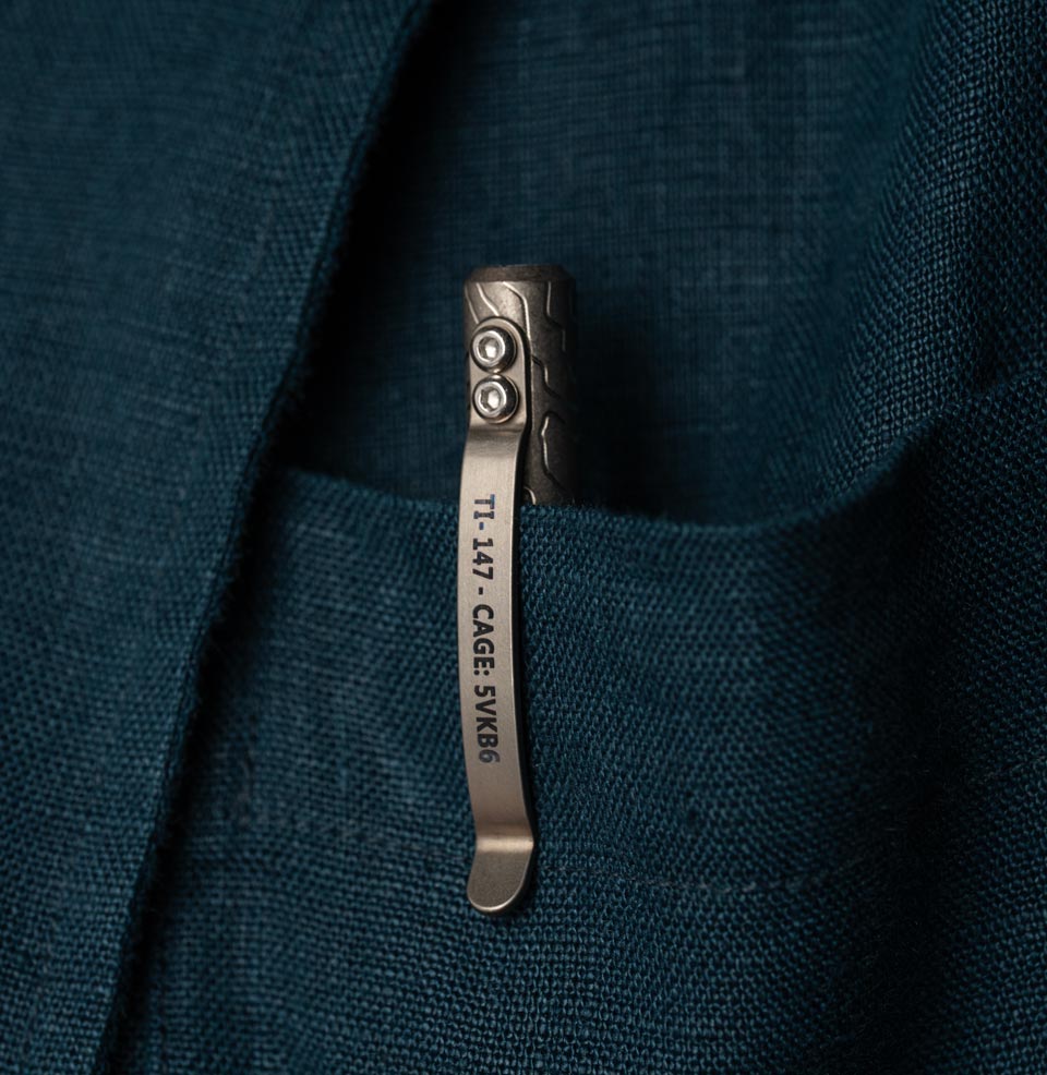 CountyComm MaxMadCo Design Gen 2 Titanium Bolt Action Pen Reinforced titanium Clip