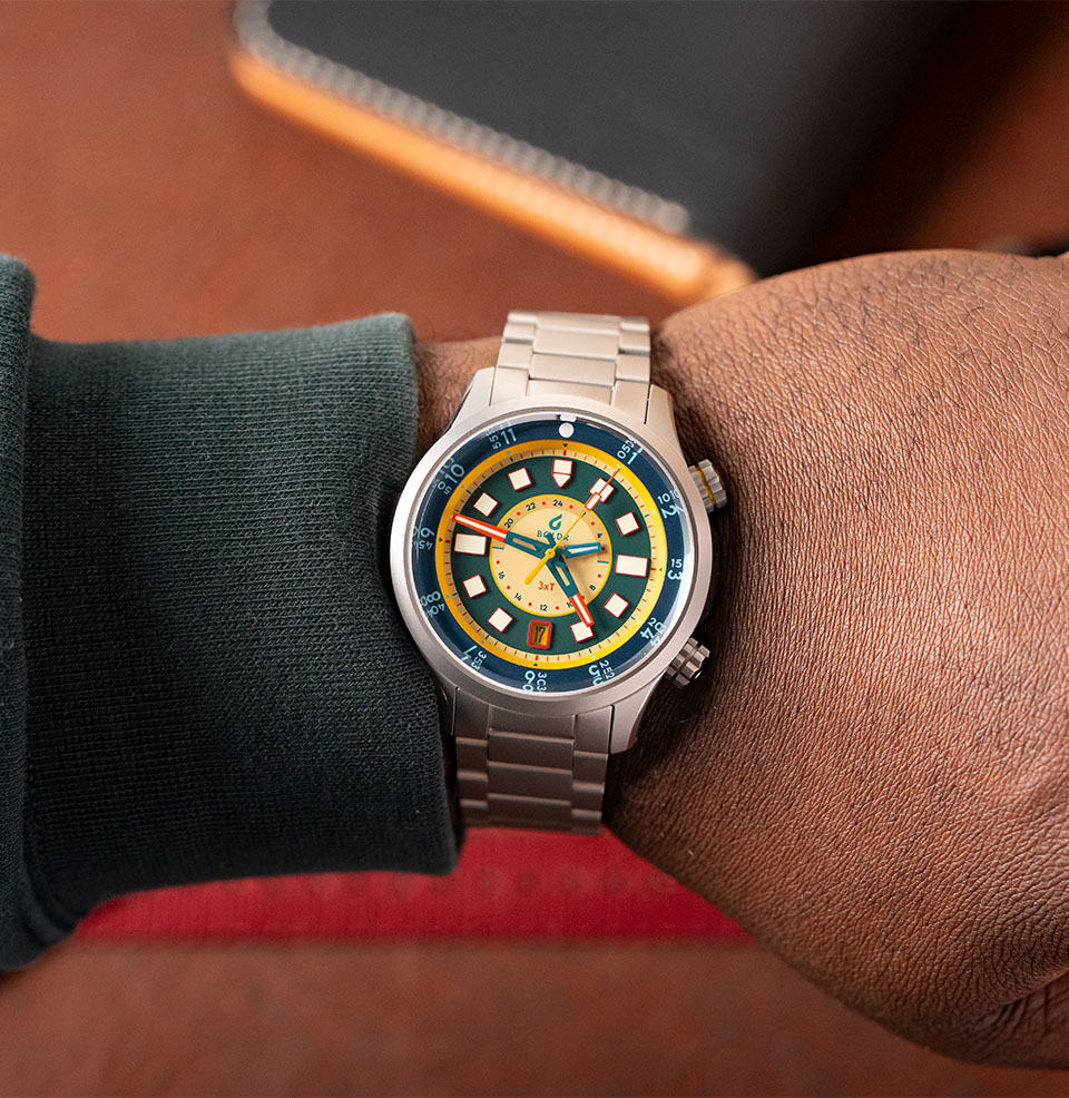 BOLDR x Worn & Wound 3XT GMT Bracelet The Blue 3XT GMT