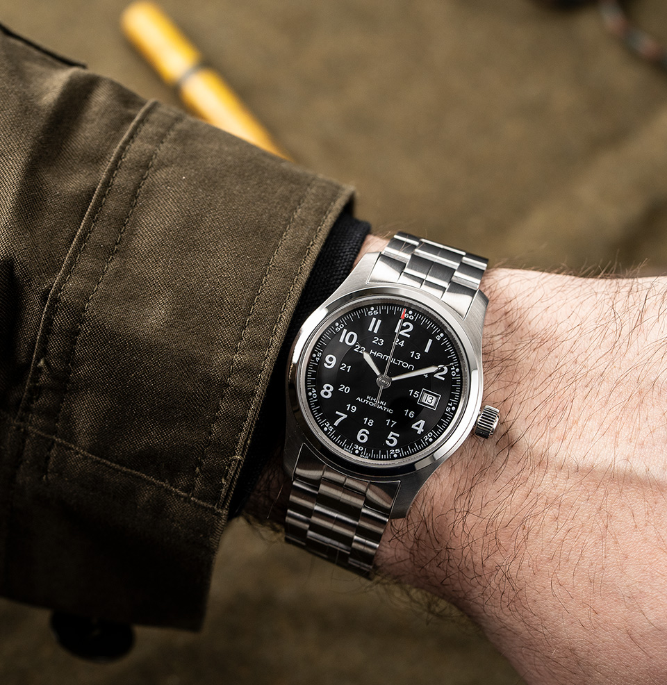 Khaki Field Auto  42mm on a 7.5” Wrist