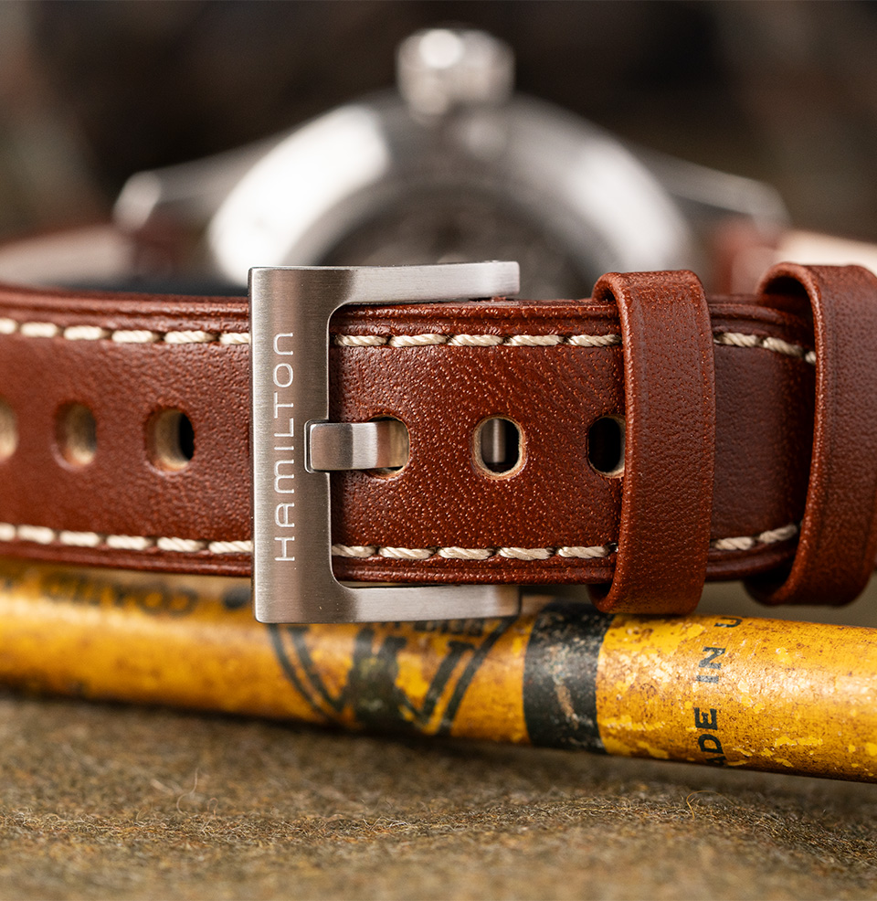 Khaki Field Auto Brown Leather strap