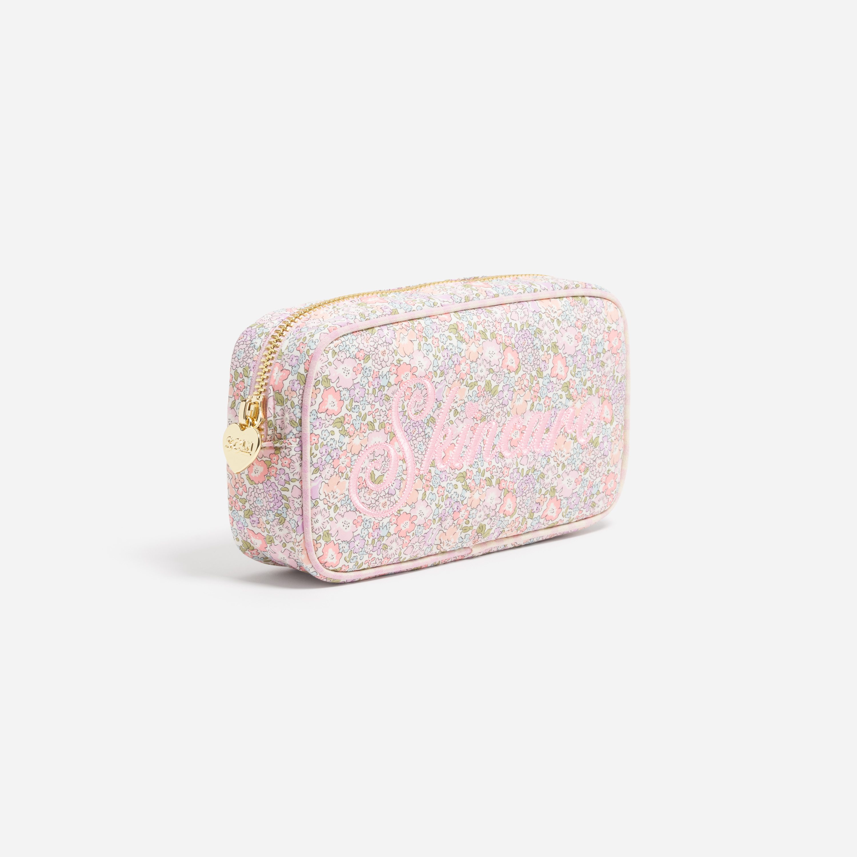 Small Pouch Made with Liberty Fabric with Embroidery