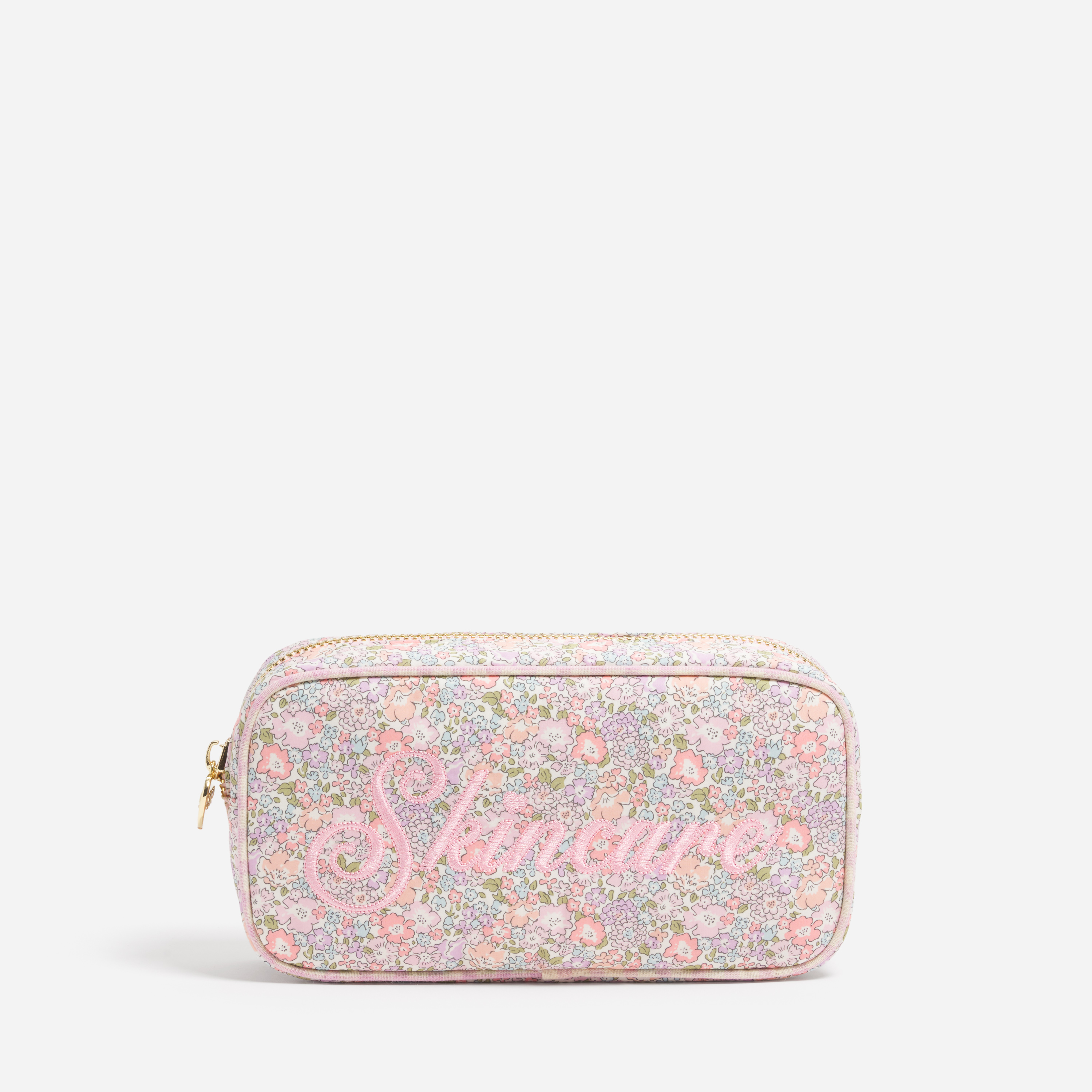 Small Pouch Made with Liberty Fabric with Embroidery