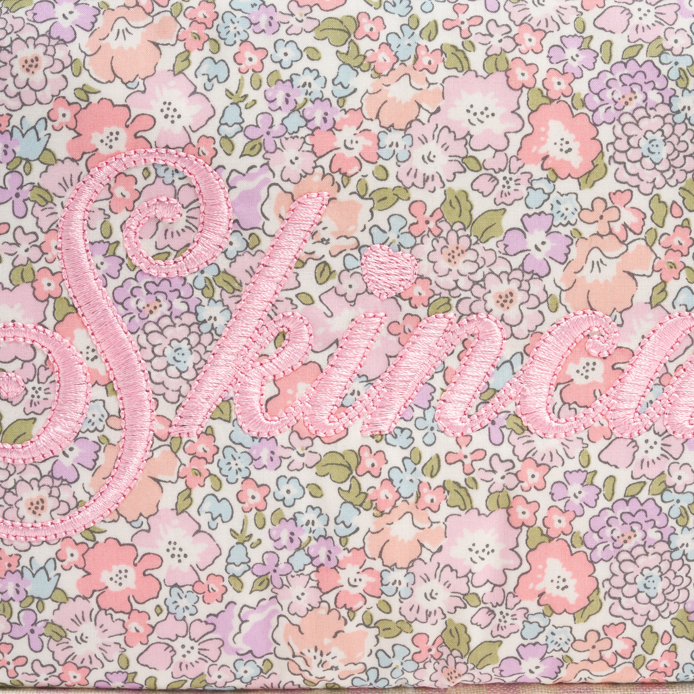Small Pouch Made with Liberty Fabric with Embroidery