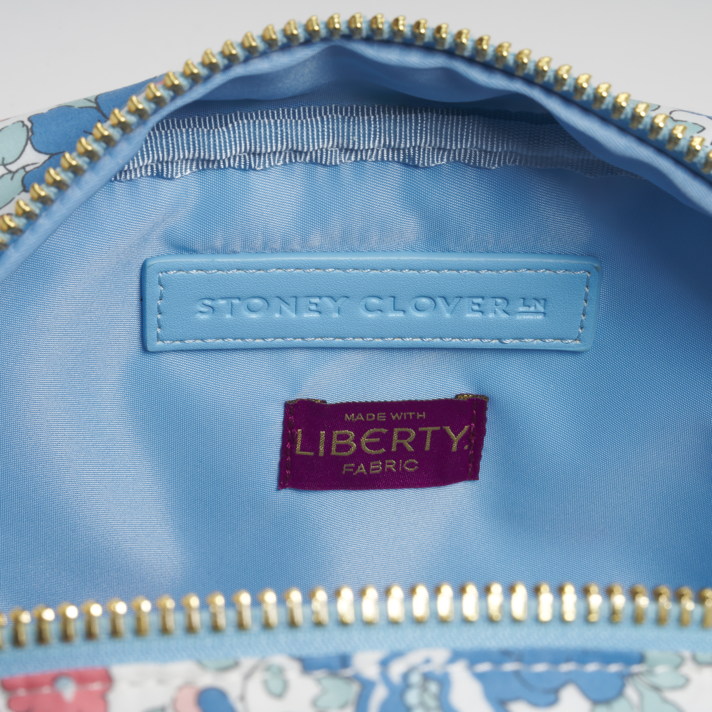 Large Pouch Made with Liberty Fabric with Embroidery
