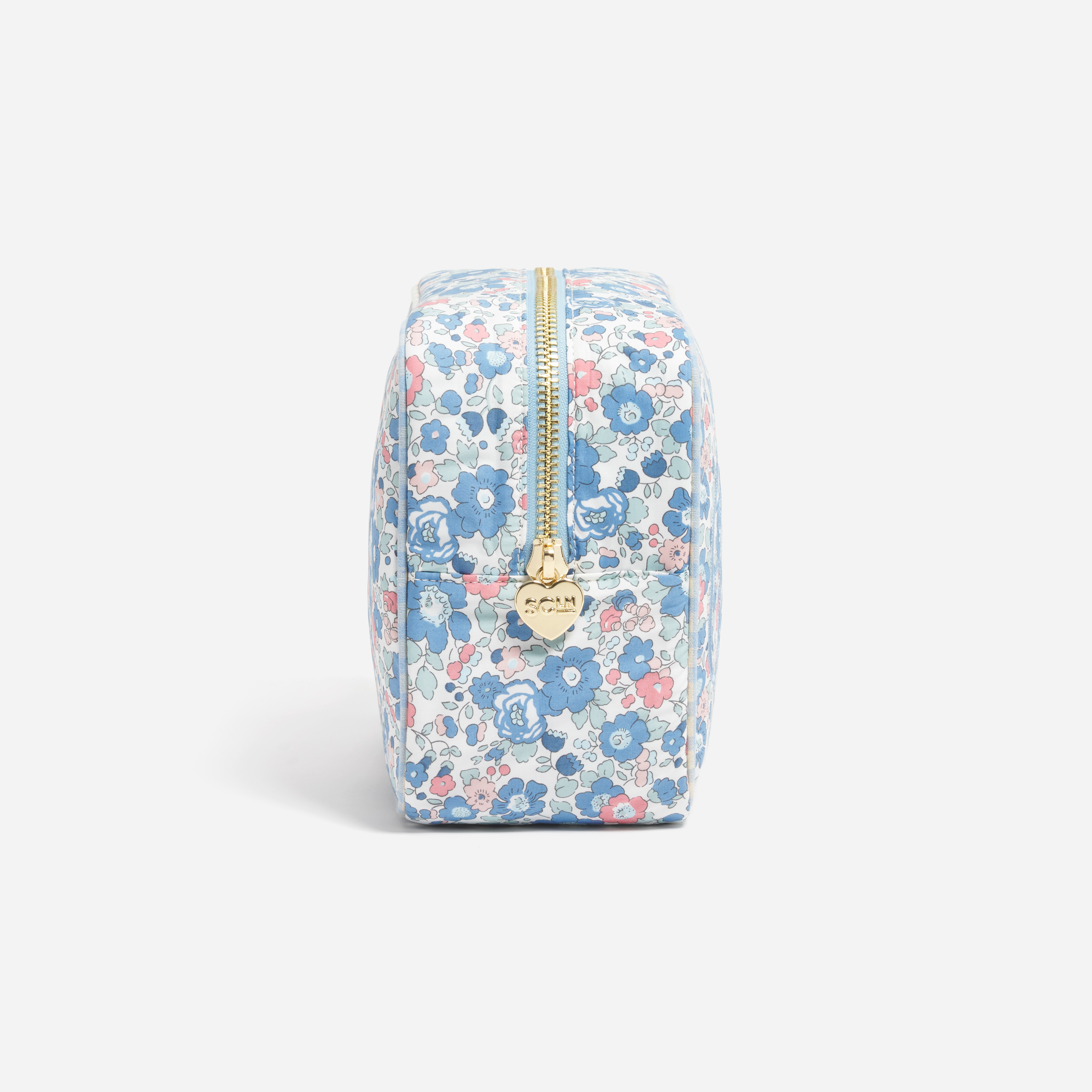 Large Pouch Made with Liberty Fabric with Embroidery
