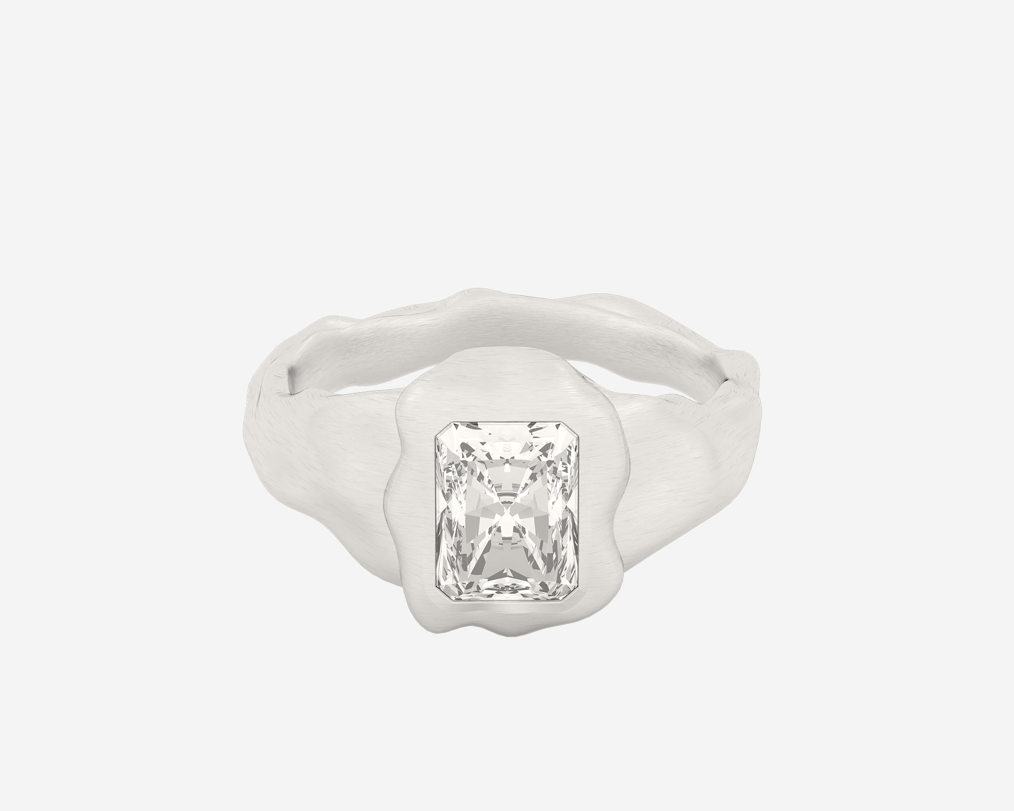 PLY Distorted Diamond Ring 13号 The Legacy Gender Neutral Radiant Cut Diamond Signet Ring | Holden