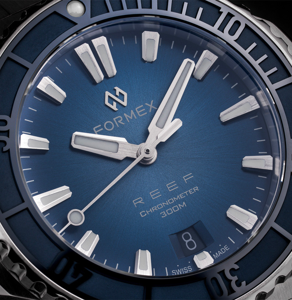 REEF 39.5mm Automatic Chronometer 300M Blue Dial and Bezel